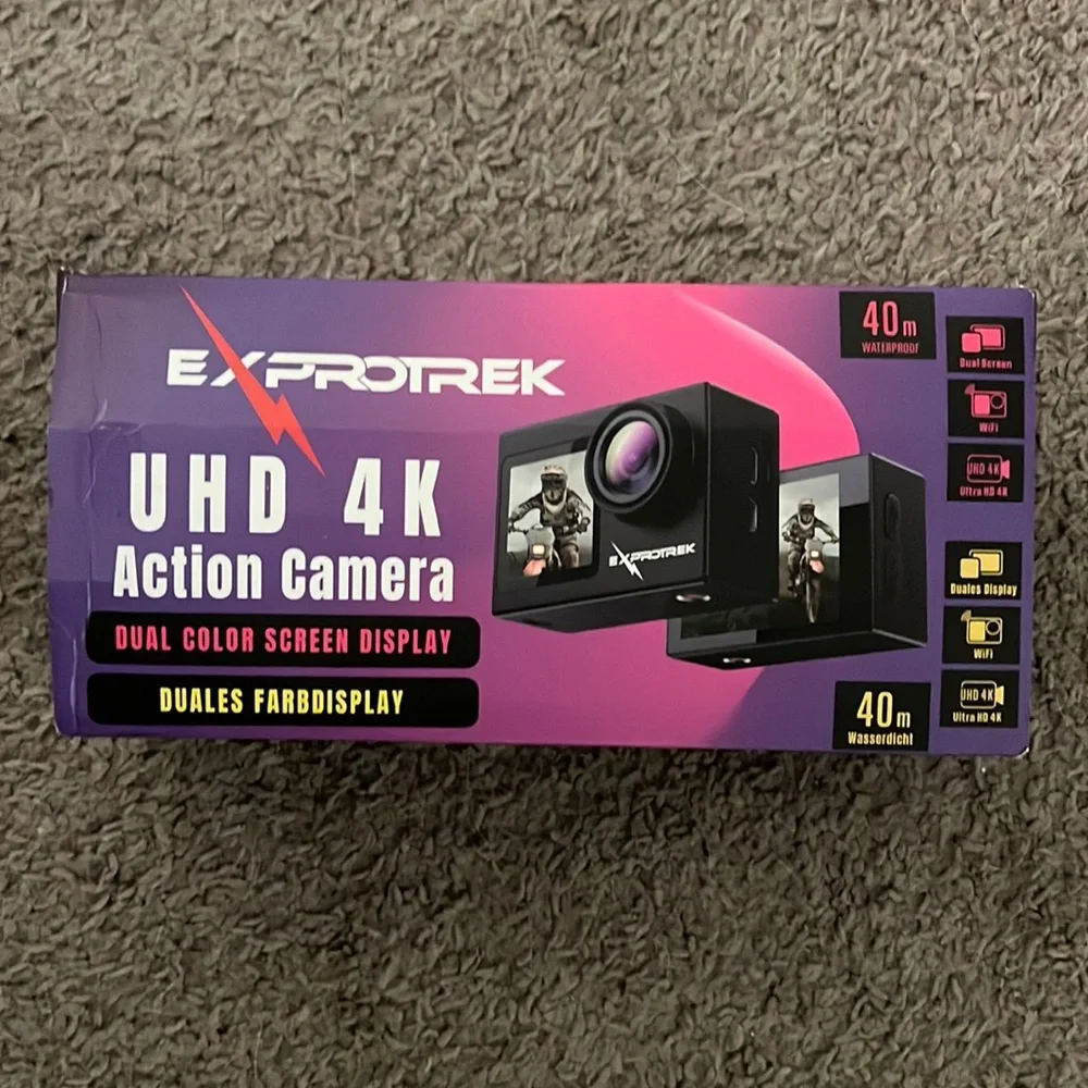 Brand new exprotrek action camera eith underwater capabilities